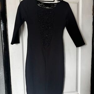 Elegant Black Lace Long Sleeve Dress